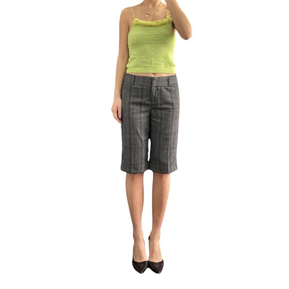 Bebe Moda Vintage Faux Fur Knit Green Tank Top Size M